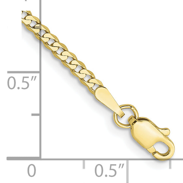 10k 2.2mm 10in Flat Beveled Curb Anklet