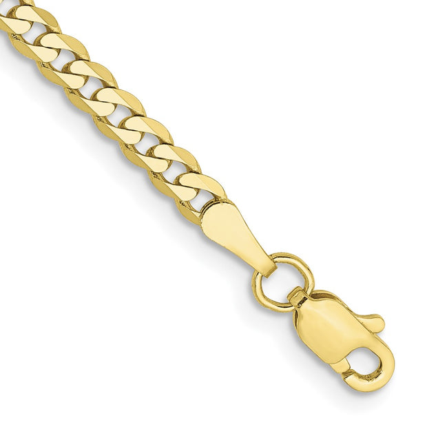 10k 2.9mm 7in Flat Beveled Curb Bracelet