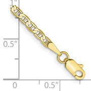 10k 2.4mm 10in Flat Anchor Anklet