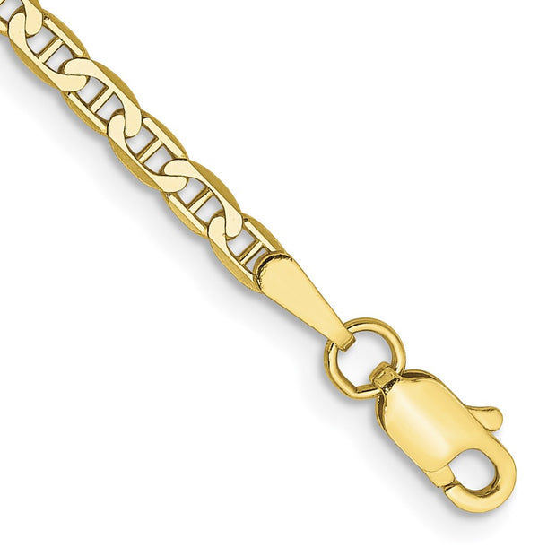 10k 2.4mm 10in Flat Anchor Anklet