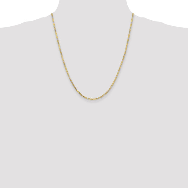 10k 2.2mm 22in Flat Figaro Chain