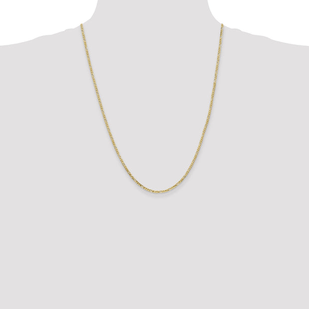 10k 2.2mm 24in Flat Figaro Chain