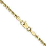 10k 2mm 20in Diamond-cut Rope Chain