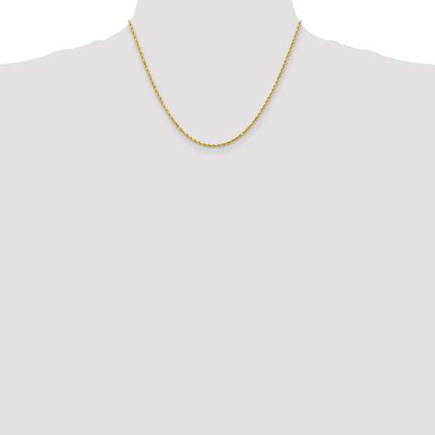 10k 2mm 18in Diamond-cut Rope Chain