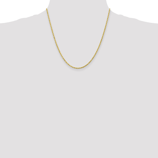 10k 2mm 20in Diamond-cut Rope Chain
