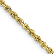 10k 2mm 20in Diamond-cut Rope Chain