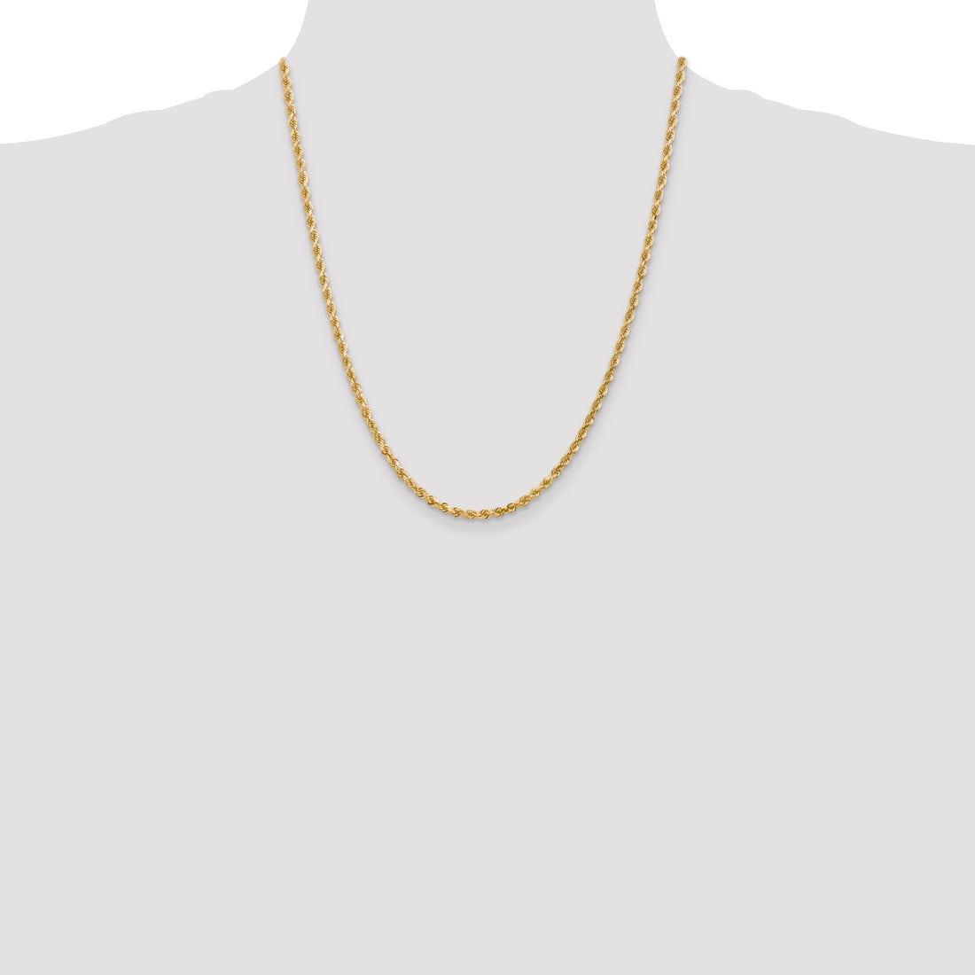 10K 3mm 22In Diamond-Cut Rope Chain