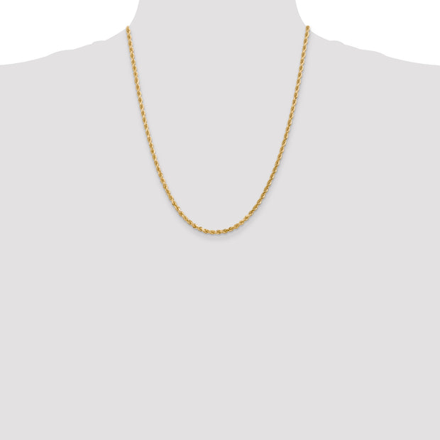 10k 3mm 22in Diamond-cut Rope Chain
