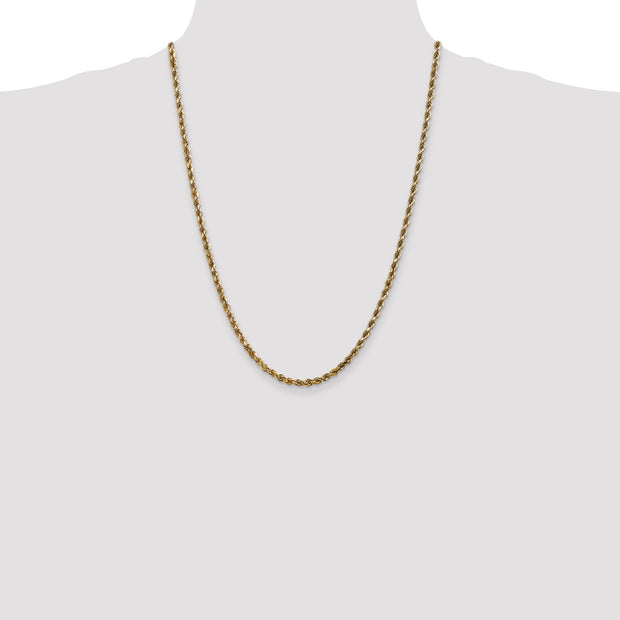 10k 3.5mm 24in Diamond-cut Rope Chain