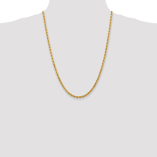 10k 4mm 24in Diamond-cut Rope Chain