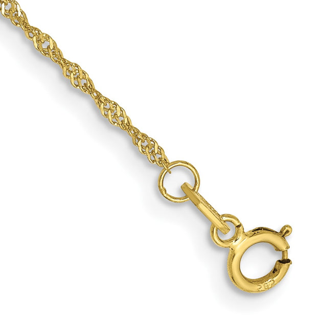 10k 1.1mm 10in Singapore Anklet