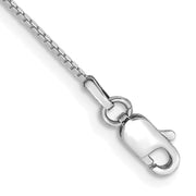 10k White Gold 0.9mm 9in Box Chain Anklet
