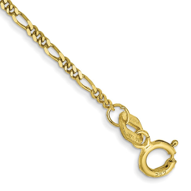 10k 1.25mm 6in Flat Figaro Chain Bracelet