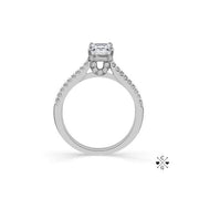 14K White Gold 1.00 CTW Emarald cut Diamond Engagement Ring