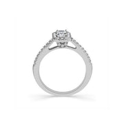 14K White Gold 0.75 CTW Emarald Cut DIAMOND Engagement Ring