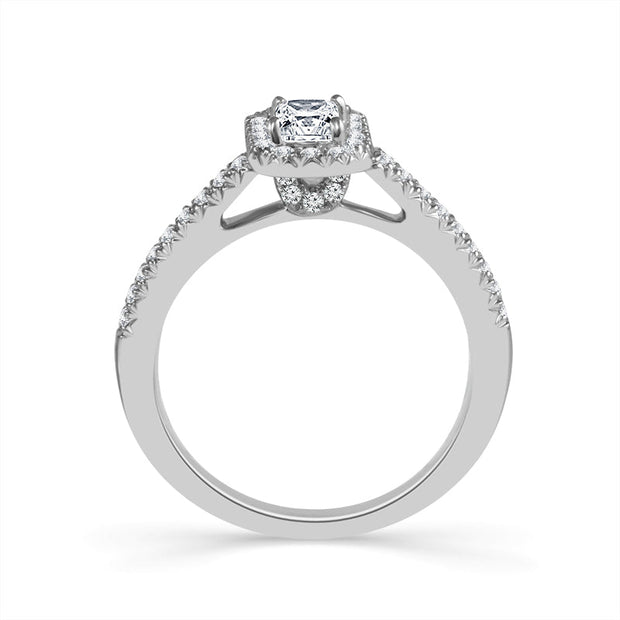 14K White Gold 1 CTW Diamond Engagement Ring