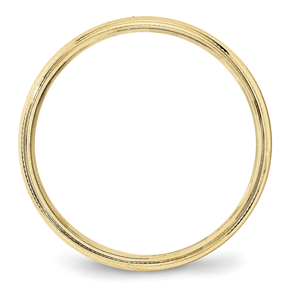 10K Yellow Gold 4mm Ltw Milgrain Half Round Band Size 13