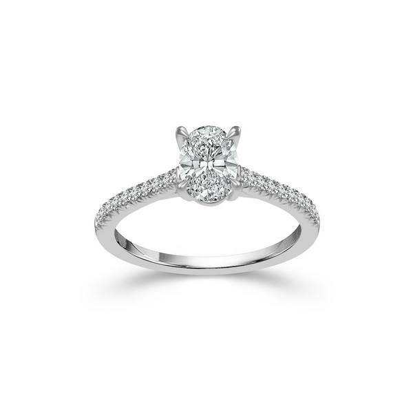 14K WHITE GOLD 1.00 CTW Diamond Solitaire Engagement Ring