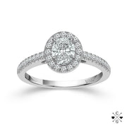 14KT White Gold 3/4 CTW diamond round Engagement Ring