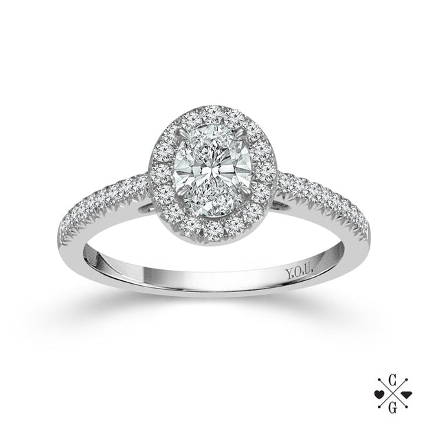 14KT White Gold 3/4 CTW diamond round Engagement Ring