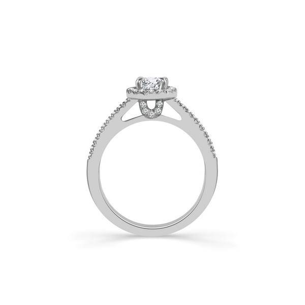 14KT White Gold 3/4 CTW diamond round Engagement Ring