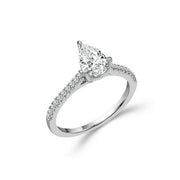 14K White Gold 1.00 CTW Diamond Pear SHAPED engagement ring