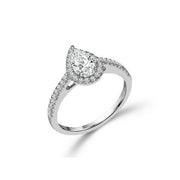 14K WHITE GOLD 1.00 CTW HALO ENGAGEMENT RING