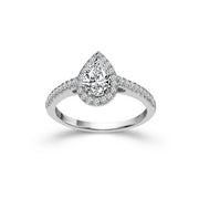 14K WHITE GOLD 1.00 CTW HALO ENGAGEMENT RING