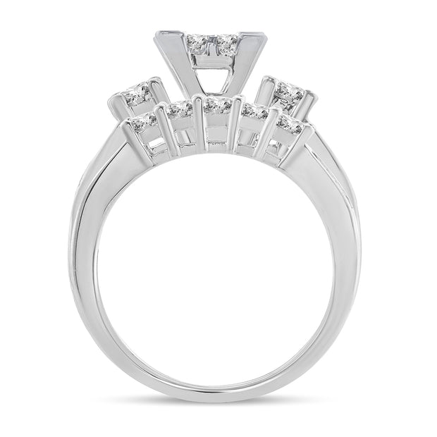 14K WHITE GOLD 1.50 CTW PRINCESS CUT Diamond BRIDAL RING