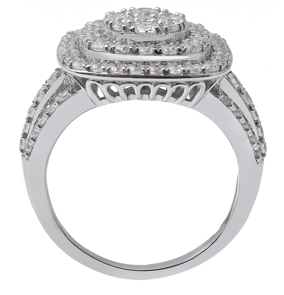 10K White Gold 2.00 ctw Diamond Cushion Engagement Ring