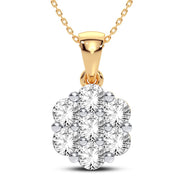 14K 0.25 CTw Diamond FLOWER Pendant