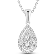 14K White GOLD 0.40 CTw PEAR Diamond Pendant