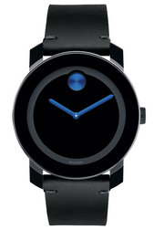 Movado BOLD TR90 Black Dial with Leather Strap Watch 3600307