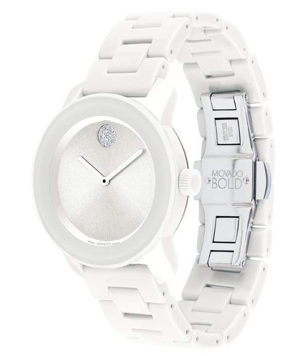 Movado BOLD Ceramic Ladies Bracelet Watch 3600802