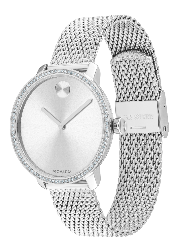 Movado BOLD Shimmer Crystal Bezel Bracelet Watch 3600655