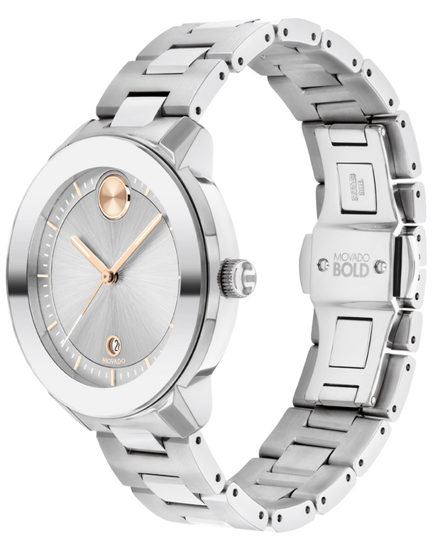 Movado BOLD Verso Stainless Steel Bracelet Ladies Watch 3600747