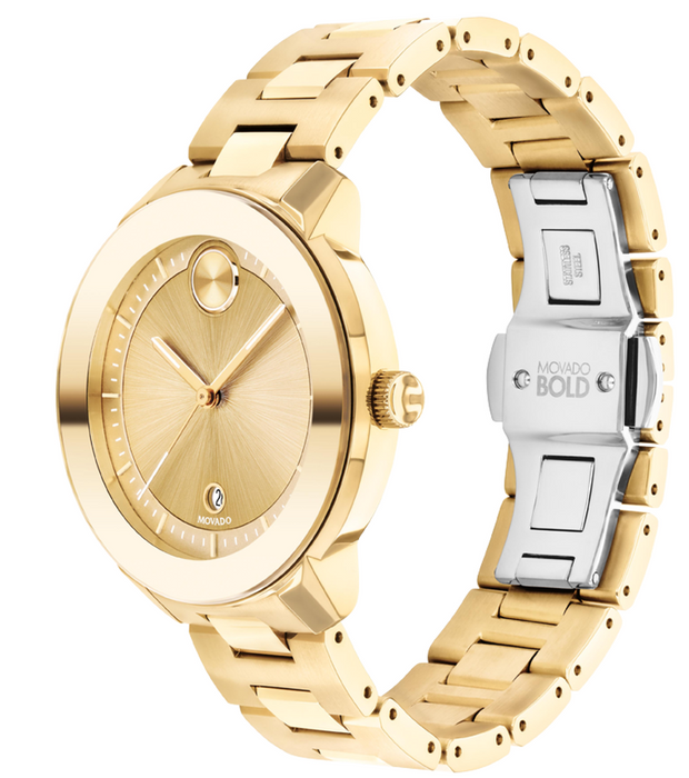 Movado BOLD Verso Gold Ion-Plated Bracelet Ladies Watch 3600750