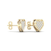 10K yellow gold 0.10 CTw Diamond HEART Earrings