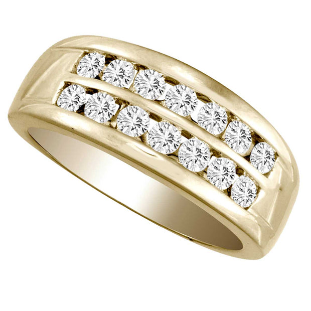 14K yellow gold 1.03 CTw Diamond Men's Band
