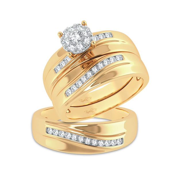 14K yellow gold 0.53 ctw Diamond Trio Set
