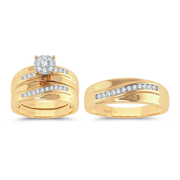 14K yellow gold 0.53 ctw Diamond Trio Set