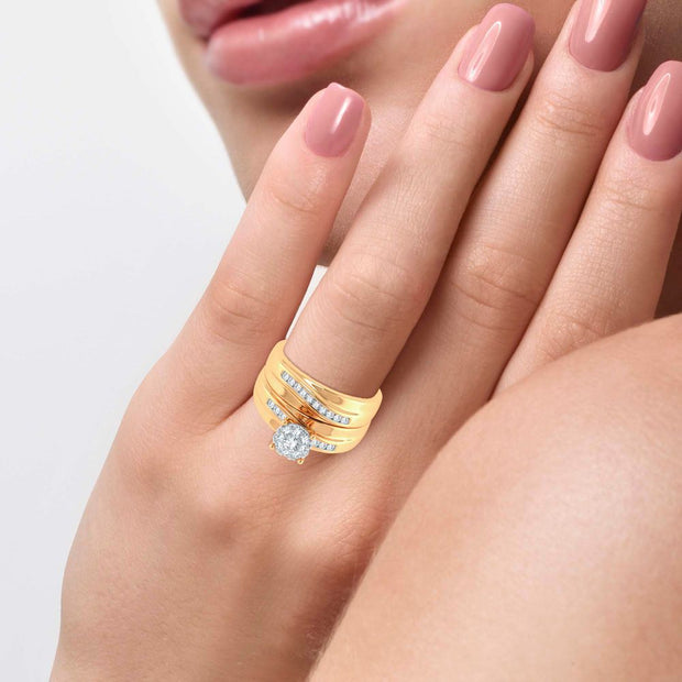 14K yellow gold 0.53 ctw Diamond Trio Set