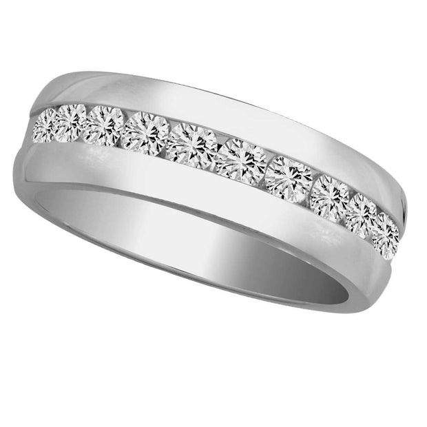14K white gold 1.03 CTw Diamond MEN'S BAND