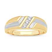 10K YELLOW GOLD 0.07 CTW Diamond Men's BAND