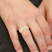 10K YELLOW GOLD 0.07 CTW Diamond Men's BAND