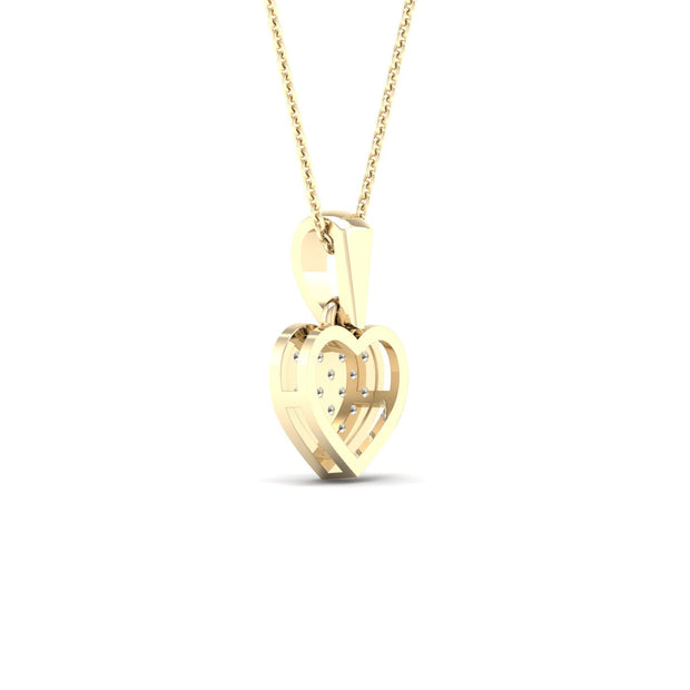 10K yellow gold 0.05 CTW Diamond heart Pendant
