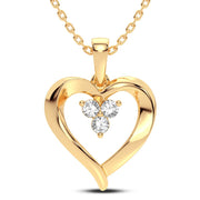 14K YELLOW GOLD 0.12 CTW Diamond HEART Pendant