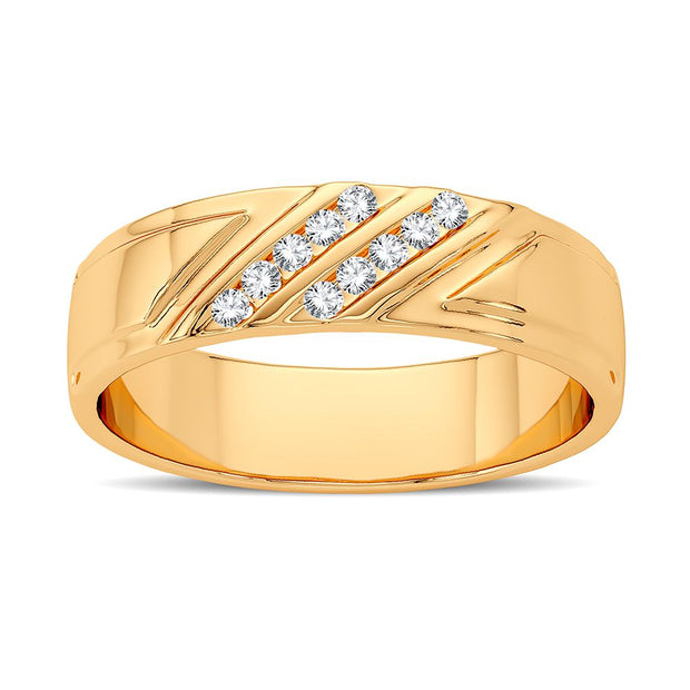 14K yellow gold 0.10 CTw Diamond Men's Band