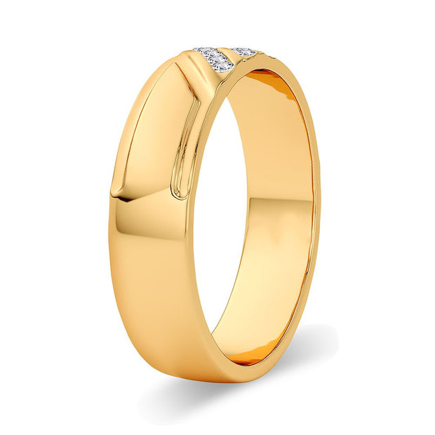 14K yellow gold 0.10 CTw Diamond Men's Band