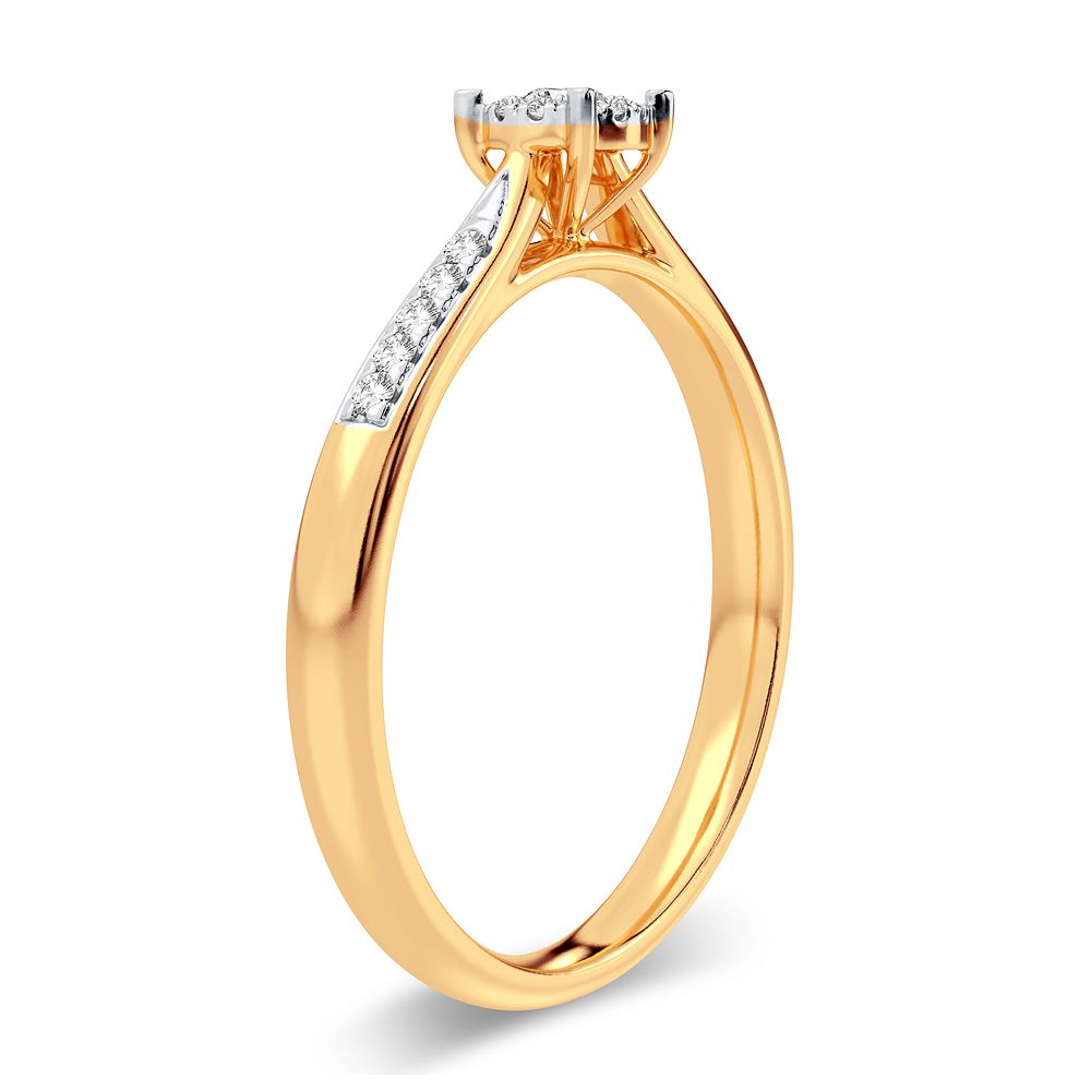 14K Yellow Gold 0.15 ctw Diamond Round Ring